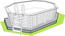 Piscina in legno: con soletta/base in cemento