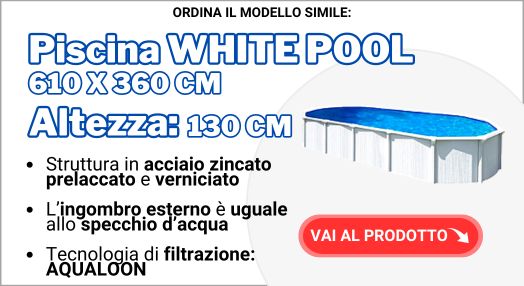 WHITE POOL 610x360x130 cm