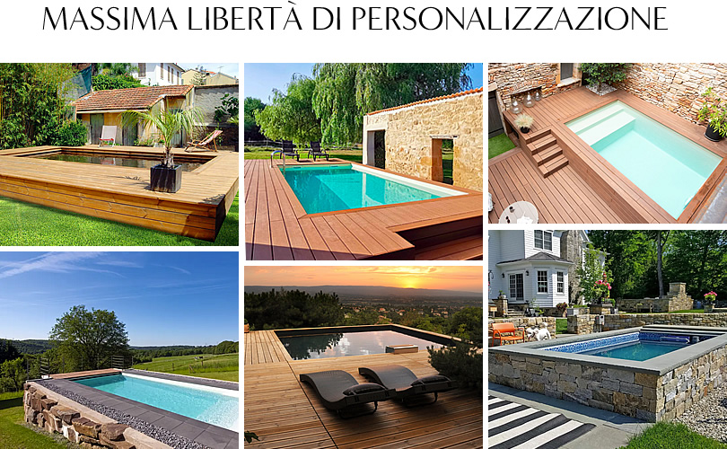 Piscina fuori terra autoportante in kit in pannelli d'acciaio fai da te 5,00x2,50 m - h.135 cm: massima libertà di personalizzazione