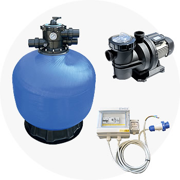 Schema filtrazione piscina interrata kit pannelli acciaio scala romana sotto liner 6x3 – h150 filtro a sabbia e pompa
