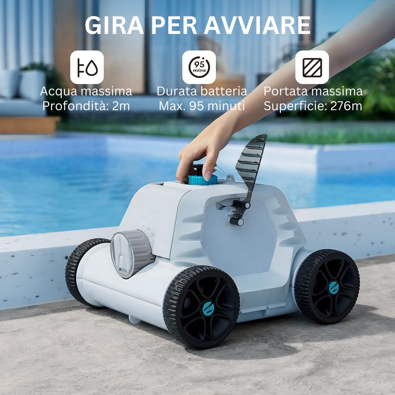 Avvio semplice robot piscina Cyber 1000