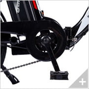 Bicicletta elettrica pieghevole e-bike Go-Byke 1.2: particolare guarnitura