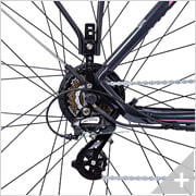 bicicletta elettrica da trekking POWER-TREK 3.2 da donna: particolare deragliatore posteriore