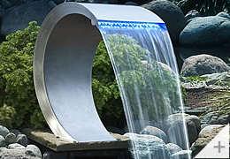 Cascata OASI in Acciaio Inox 316 e luci LED da giardino o per piscina fuori terra o piscina interrata da esterno - Foto 1