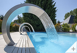 Cascata OASI in Acciaio Inox 316 e luci da giardino o per piscina fuori terra o piscina interrata da esterno - Foto 6