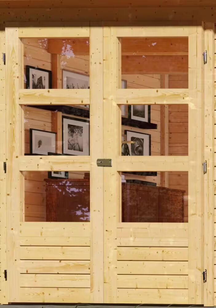 Sauna finlandese da esterno Asky 2 - Kit spedito: Porta in vetro bronzato