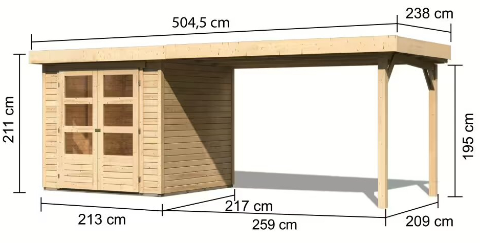 Sauna finlandese da esterno Asky 2 - Misure