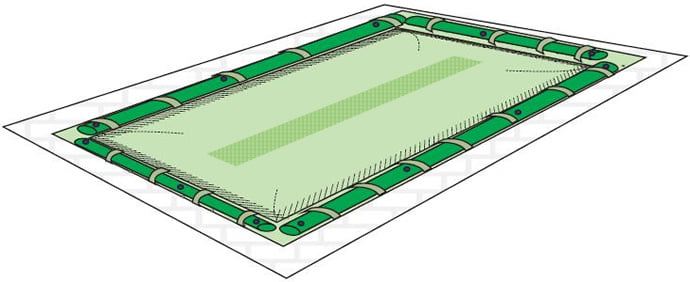 Telo di copertura piscina 400gmq con sistema tubolari in PVC armato piscina rettangolare su misura