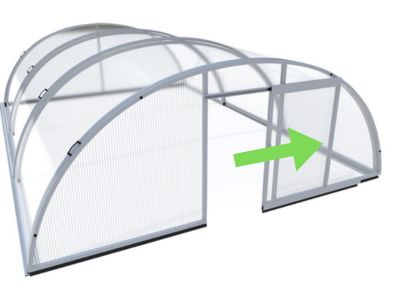 Copertura telescopica per piscina interrata da giardino - Porta side