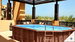 Piscina in legno autoportante fuori terra ovale