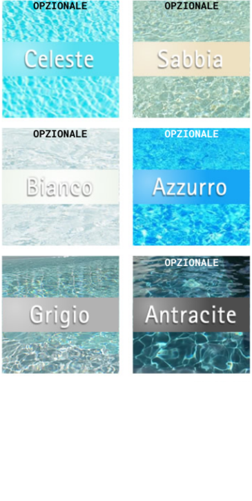 Dettaglio dei componenti della Piscina fuori terra autoportante in kit in pannelli d'acciaio rettangolare 4,00x2,50 m - h.135 cm: il rivestimento interno o liner
