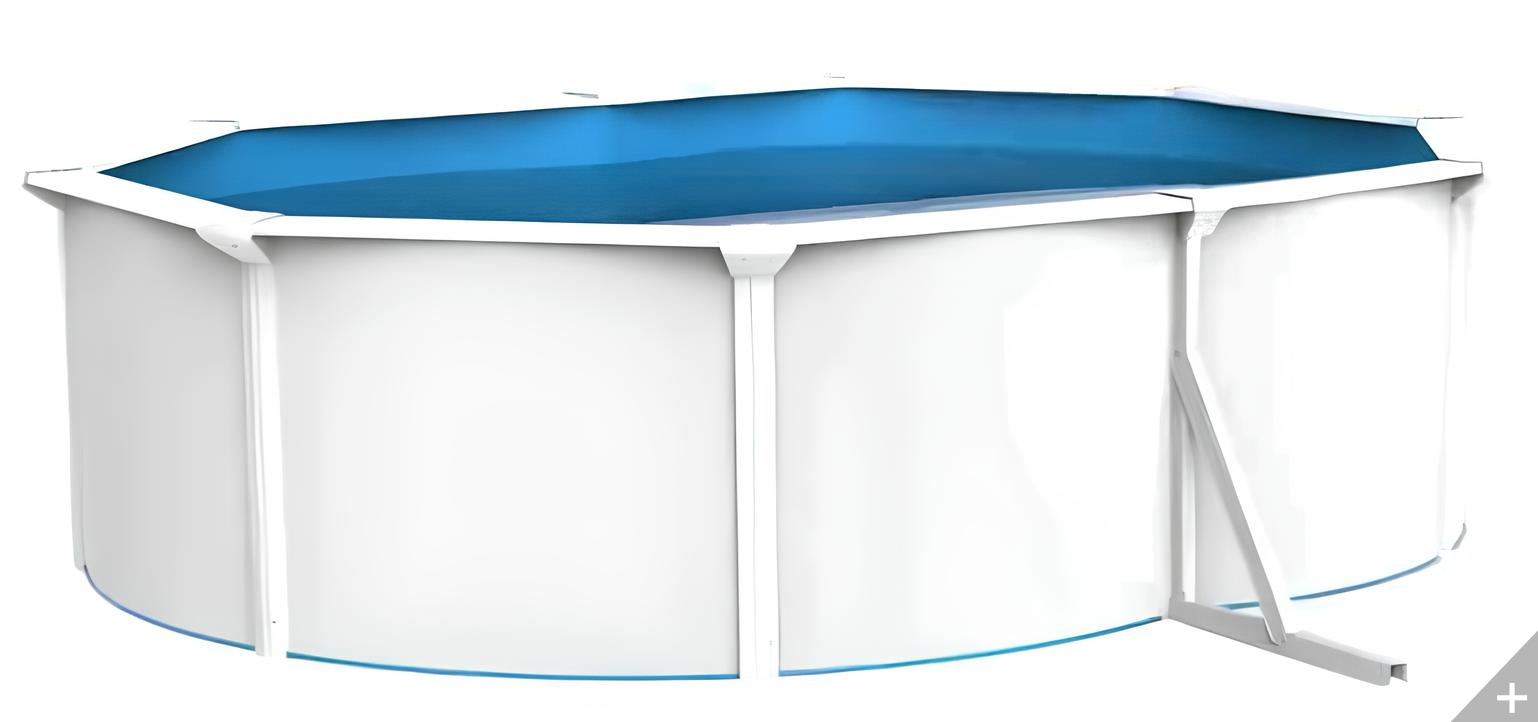 Piscina fuori terra in acciaio Ovale autoportante Aquamarina 490 bianca h. 120 cm