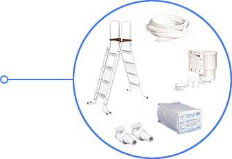 Piscina fuori terra in acciaio Osmose antracite kit completo con scala, skimmer, telo e impianto