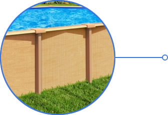 Piscina fuori terra in acciaio Osmose effetto legno: supporti laterali