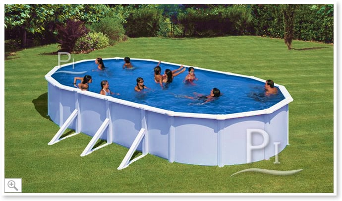Piscina fuori terra in acciaio GRE Ovale HAITI KIT730ECO