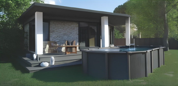 Piscina fuori terra in acciaio GRE Ovale CAPRI KITPROV7388GF