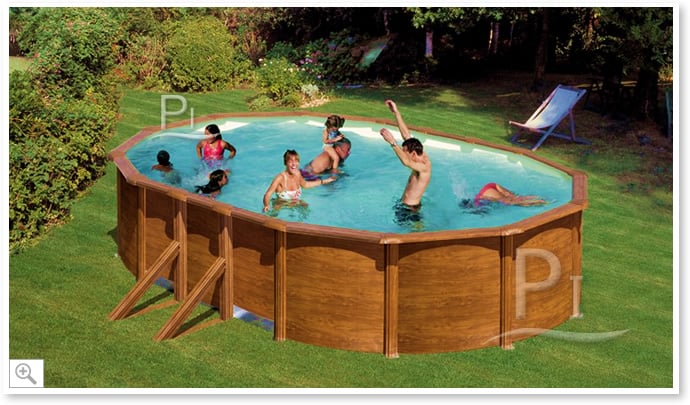 Piscina fuori terra in acciaio GRE Ovale PACIFIC KIT610W