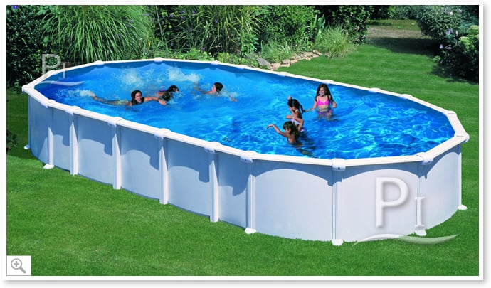 Piscina fuori terra in acciaio GRE Ovale HAITI KITPROV8188