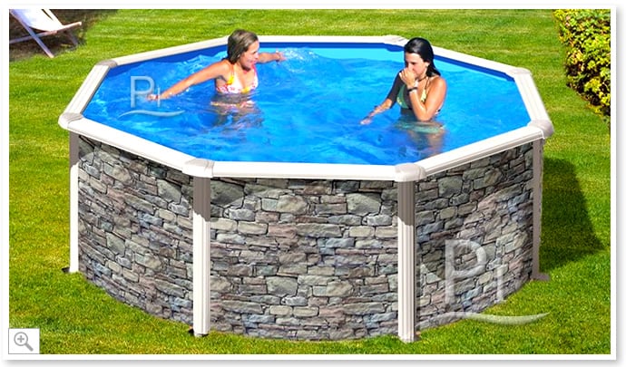 Piscina fuori terra in acciaio GRE Circolare CERDENA KIT350PO