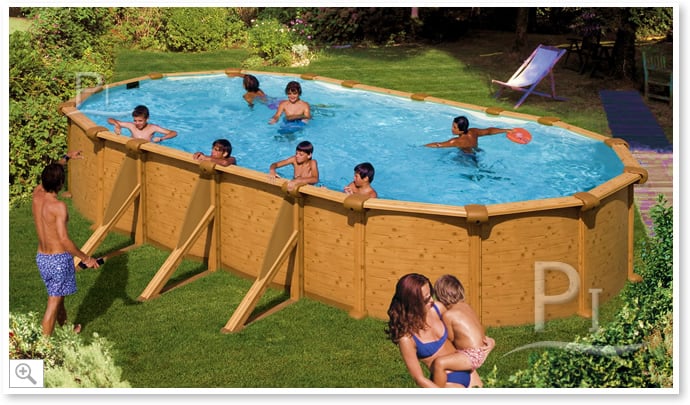 Piscina fuori terra in acciaio GRE Ovale MAURITIUS KITPROV738W