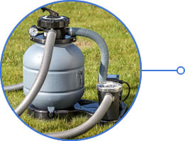 Piscina fuori terra in acciaio GRE Circolare CERDENA KIT350PO - Sistema filtrante a sabbia
