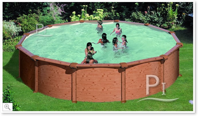 Piscina fuori terra in acciaio GRE Circolare MAURITIUS KITPR358WO