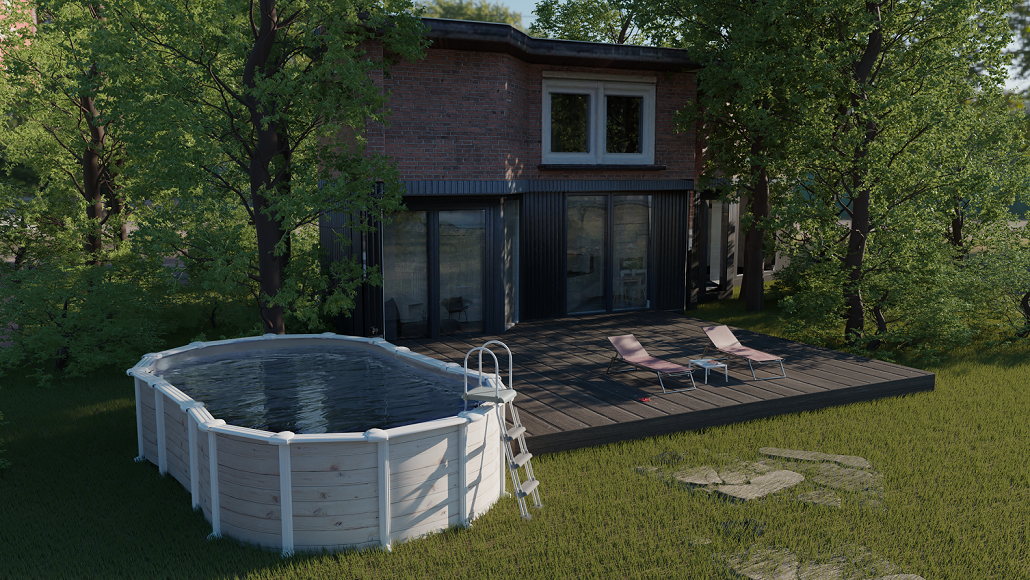 Piscina fuori terra gre legno + acciaio