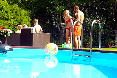 Piscina in legno fuori terra da esterno Jardin 434: divertimento con tutta la famiglia