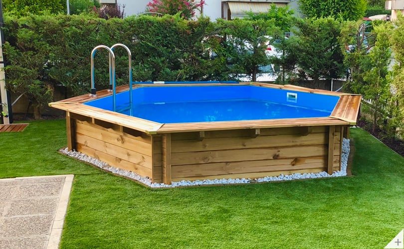 Piscina in legno fuori terra esagonale circolare da giardino Jardin 434