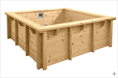 Piscina in legno da giardino JARDIN BABY 210x210 cm, installazione interrata