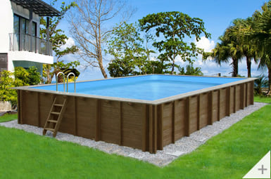 Piscina in legno da giardino Jardin CARRE 10x6 m, installazione interrata