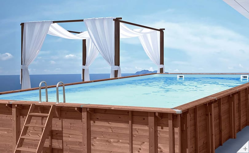 Piscina in legno fuori terra rettangolare da giardino Jardin CARRE 12x6 m