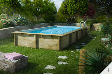 Piscina in legno fuori terra da esterno MASTER POOL 1100x500 da esterno