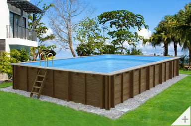 Piscina in legno RIVA CARRE 6x2 h 131 cm autoportante - esempio installazione interrata