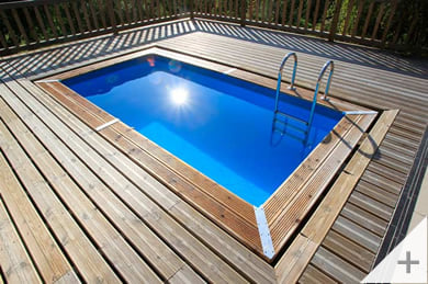 Piscina in legno da giardino MASTER POOL 1100x500 Liner azzurro, installazione interrata