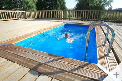 Piscina in legno fuori terra da esterno MASTER POOL 1100x500 Liner azzurro da esterno