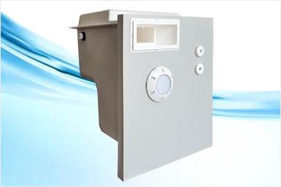 Esempio di montaggio con liner, del pannello filtrante preassemblato del kit piscina interrata economica in pannelli d'acciaio con montaggio rapido FAST POOL 8x4 h. 135 cm