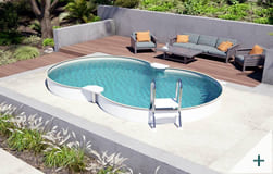 Piscina interrata economica in acciaio Skysand con forma a otto - Foto 3