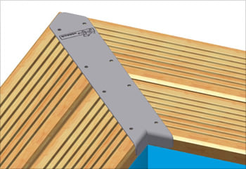 Kit piscina della piscina in legno fuori terra da esterno Azura 350x200 Liner azzurro: protezioni angolari in acciaio