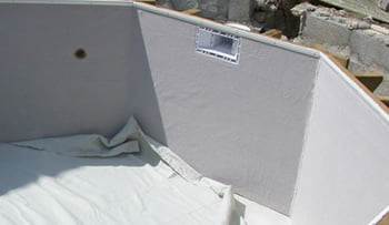 Kit piscina della  piscina in legno fuori terra da esterno MASTER POOL 1100x500 Liner azzurro: Scala interna in acciaio