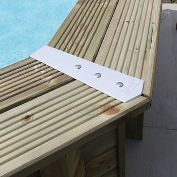 Kit piscina della piscina in legno fuori terra da esterno OCEAN 610x400 Liner sabbia: Scala interna in acciaio