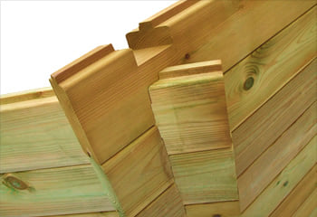 Kit piscina della piscina in legno fuori terra da esterno OCEAN 610x400 Liner sabbia: struttura in legno