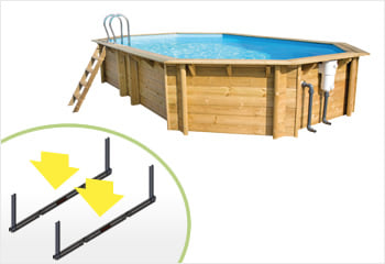 Piscina in legno fuori terra da esternoWEVA LUXE 640 - h.146 cm compreso nel kit: la struttura