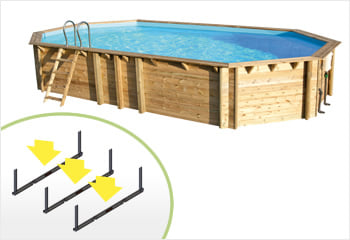 Piscina in legno fuori terra da esterno WEVA LUXE 840 - h.146 cm compreso nel kit: la struttura