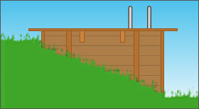 Installazione di una piscina in legno semi-interrata