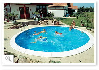 Piscina interrata in lamiera d'acciaio rotonda liner sabbia SKYSAND RELAX 600 h.120 - Immagine 2