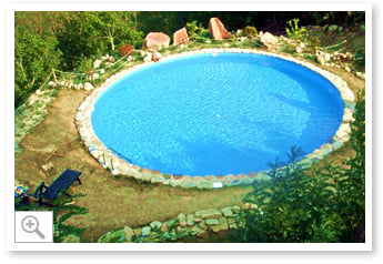 Piscina interrata in lamiera d'acciaio rotonda liner sabbia SKYSAND RELAX 600 h.120 - Immagine 6