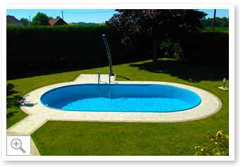 Piscina interrata in lamiera d'acciaio ovale liner azzurro SKYBLUE COMFORT 900 h.120 - Immagine 1