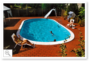 Piscina interrata in lamiera d'acciaio ovale liner azzurro SKYBLUE COMFORT 900 h.120 - Immagine 2