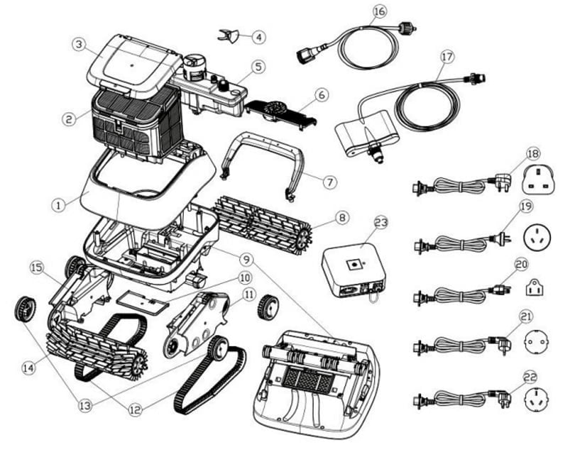 Ricambi robot automatici piscina 8streme 7310 e 7320 Black Pearl